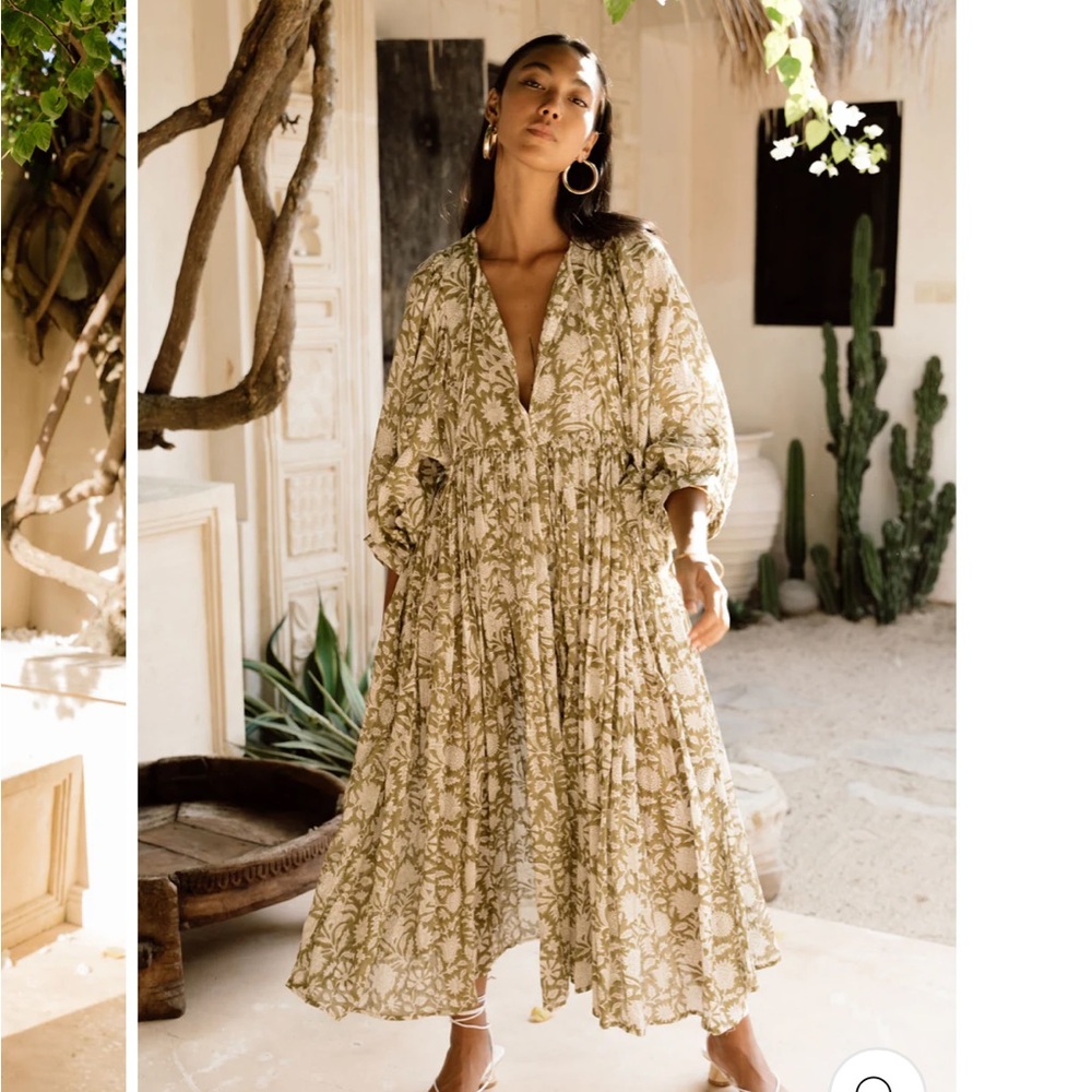 Daughters of India Kyra Midi Dress Olive